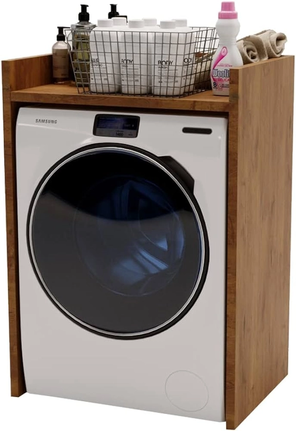 MRBLS_HOME Armoire pour machine à laver, sèche-linge, meuble de salle de bain, buanderie, plusieurs couleurs, 66 x 97 x 62 cm, rétro