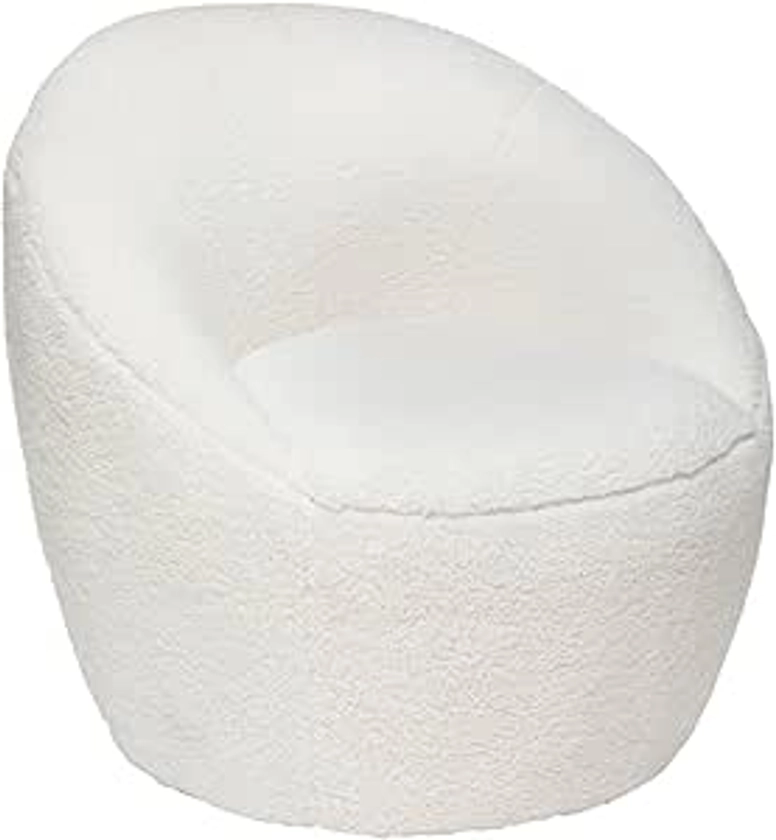 Atmosphera - Fauteuil Romi - Blanc - Bouclette : Amazon.fr: Cuisine et Maison