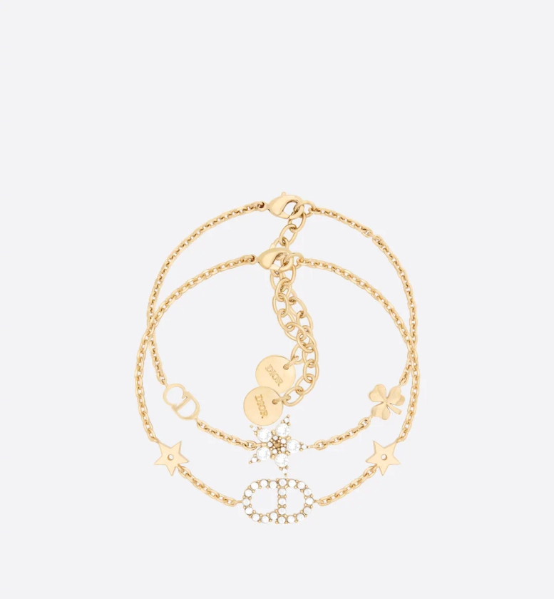 Clair D Lune Bracelet Set Gold-Finish Metal and White Crystals | DIOR