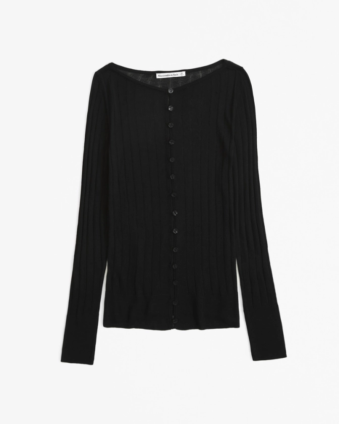 Femme Cardigan découpé transparent | Femme Nouveautés | Abercrombie.com