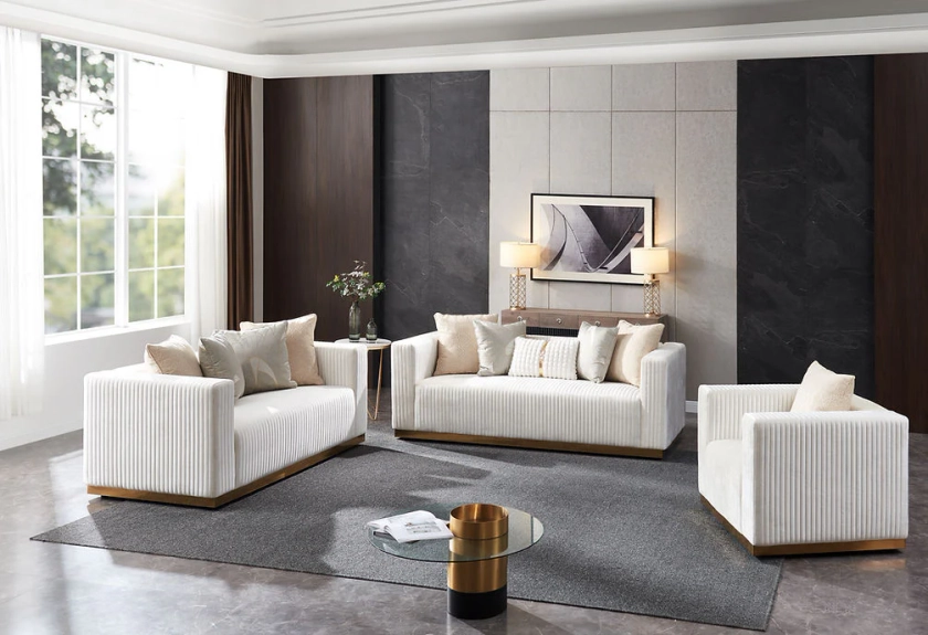 Alisha Ivory Sofa - Eve Furniture