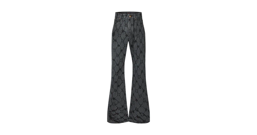 Les collections de Louis Vuitton : Pantalon évasé en denim Monogram