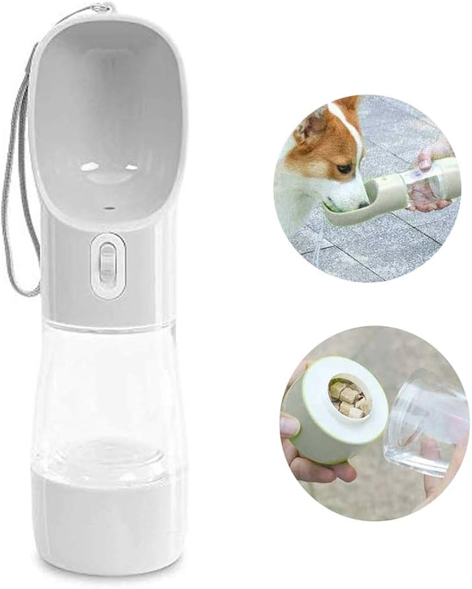 Dog Water Bottle for Walking, Multifunctional and Portable Dog Travel Water Dispenser with Food Container,Detachable Design Combo Cup for Drinking and Eating,Suitable for Cats and Puppy