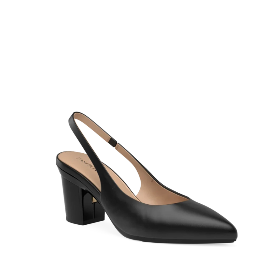 The Slingback - Coal Leather 3 Block