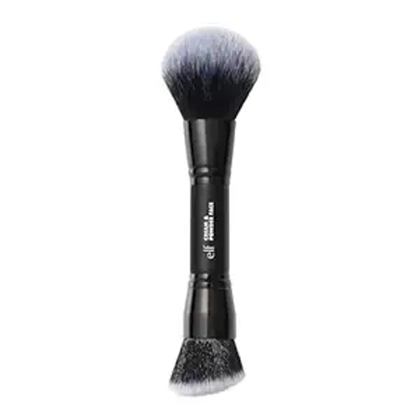 e.l.f. Dual-Ended Cream + Powder Brush, Two-in-One Makeup Brush For Creating A Gorgeous, Airbrushed-looking Complexion, Vegan & Cruelty-free