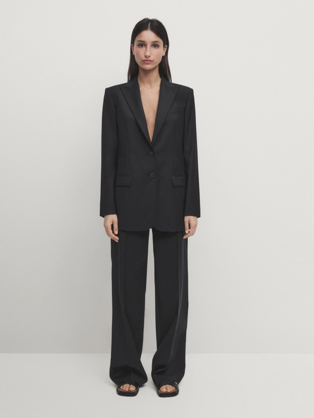 Blazer 100 % laine froide · Noir, Bleu Marine · Habillé | Massimo Dutti