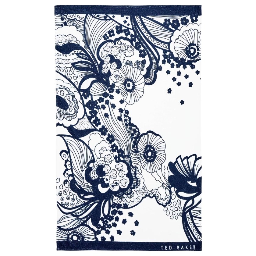 Ted Baker Retro Swirl Beach Towel, 95x160cm, Navy | Home Colours