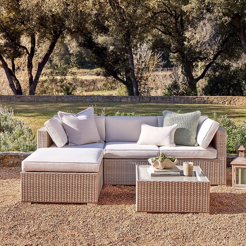 Lisbon 3 Seater Garden Sofa Set - Natural