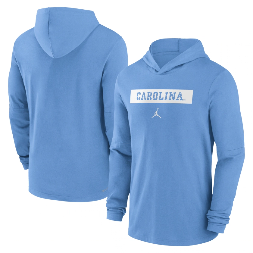 North Carolina Tar Heels Jordan Brand Sideline Hoodie Performance Long Sleeve T-Shirt - Carolina Blue