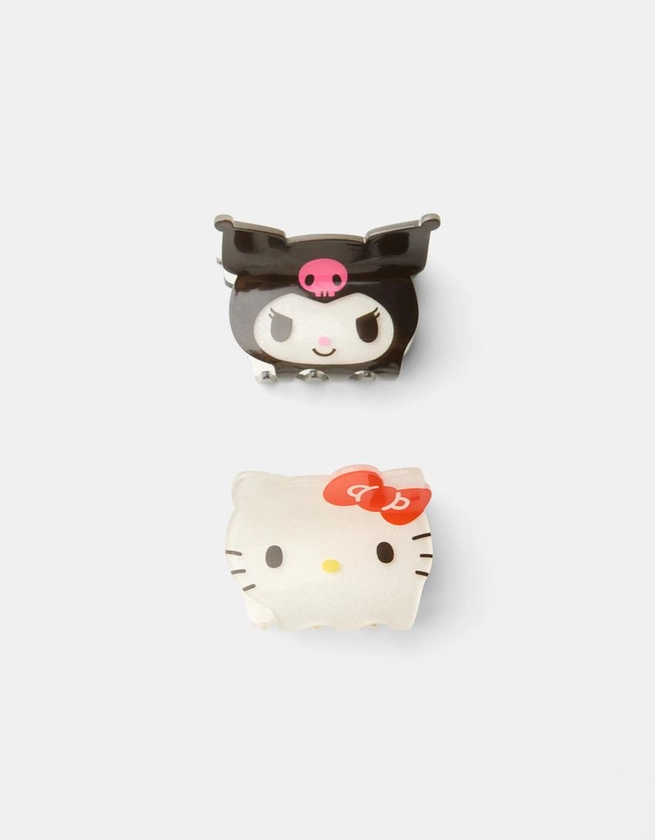 Pack of 2 Hello Kitty and Kuromi hair clips