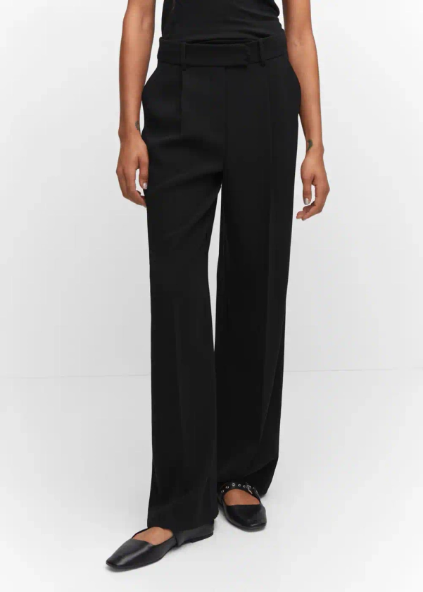 Wideleg pleated pants - Women | Mango USA