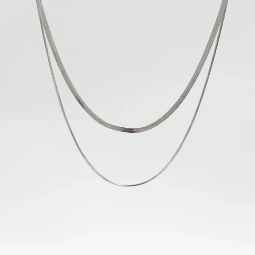Claire Layered Silver Necklace