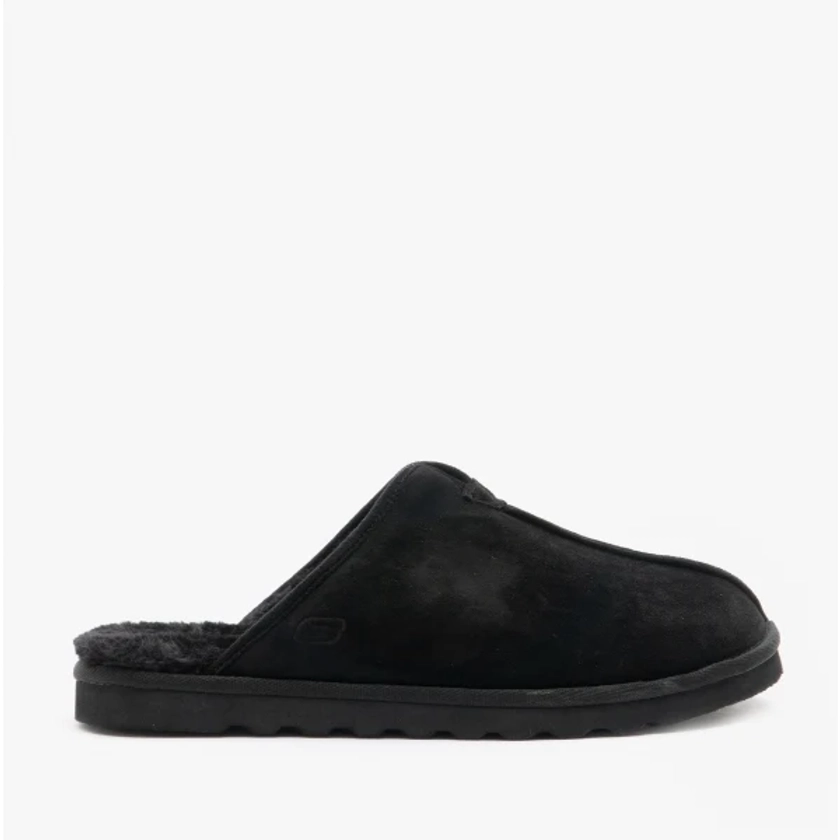 Skechers RENTEN PALCO Mens Mule Slippers Black | House Of Slippers