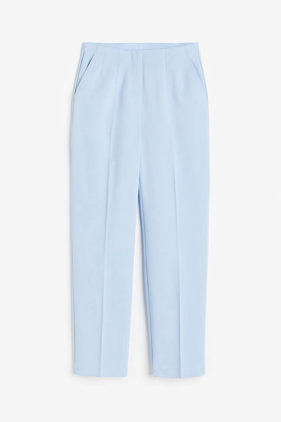 Tapered trousers - High waist - Ankle length - Light blue - Ladies | H&M GB