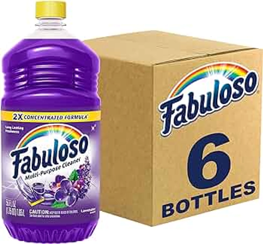 Fabuloso Multi-Purpose Cleaner 2x Concentrated, Lavender - 56 fl oz (Pack of 6)