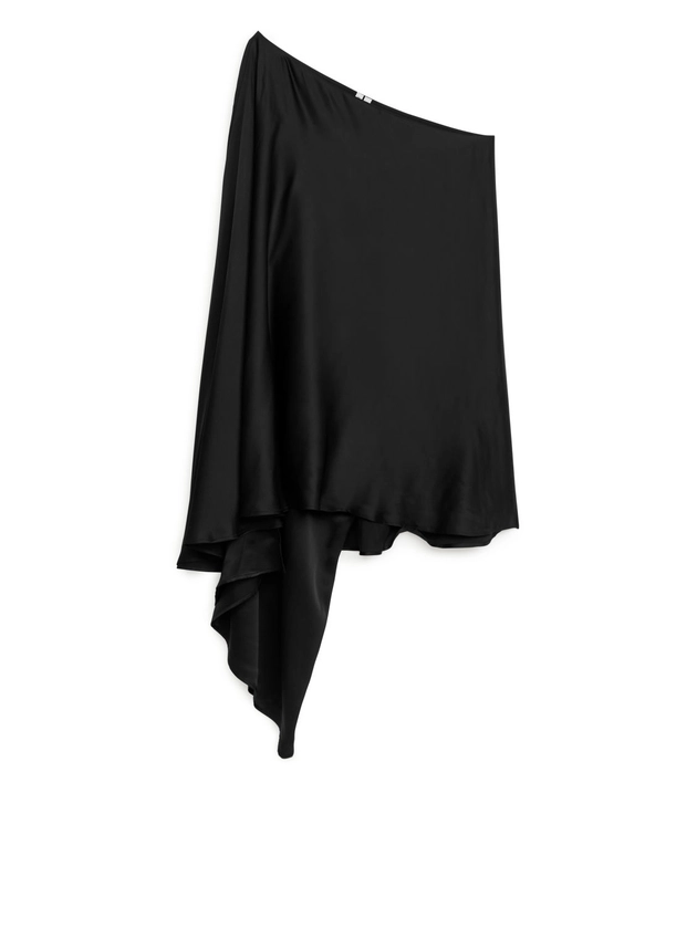 Asymmetric Midi Dress - Black - ARKET NL