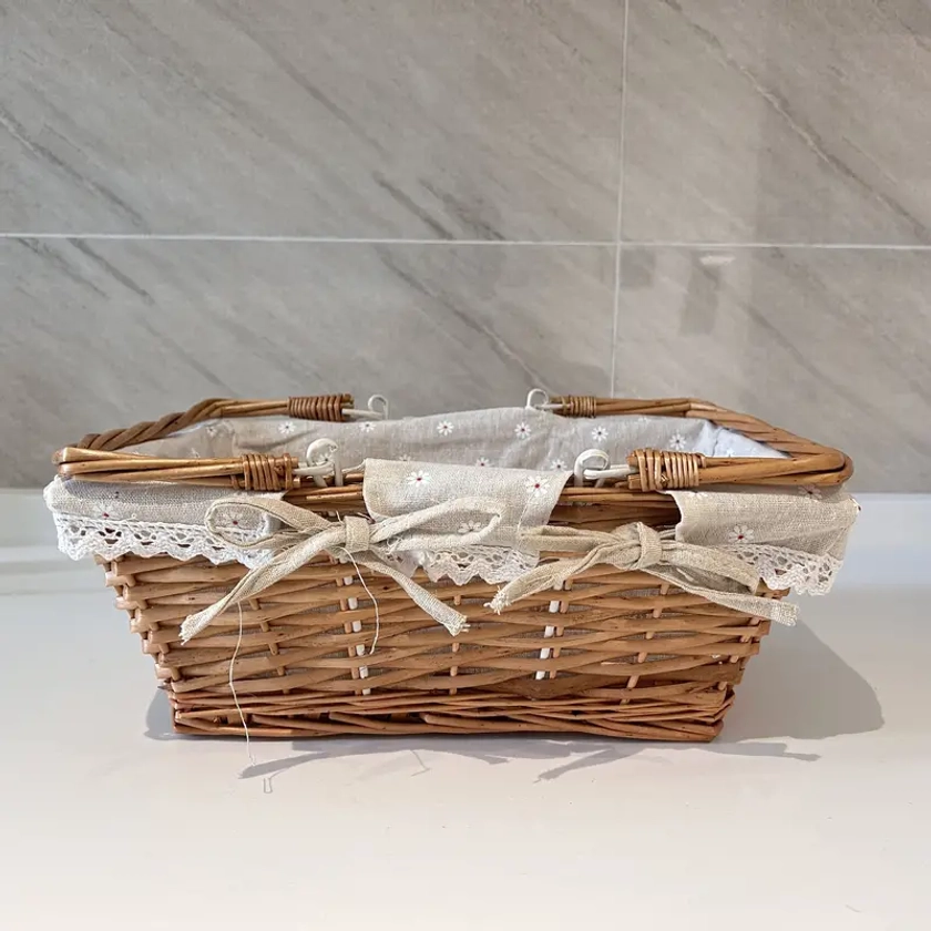 Natural Wicker Basket Basket Easter Gift - Temu