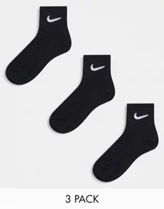 Nike Training Everyday Lightweight 3 pack ankle socks in black