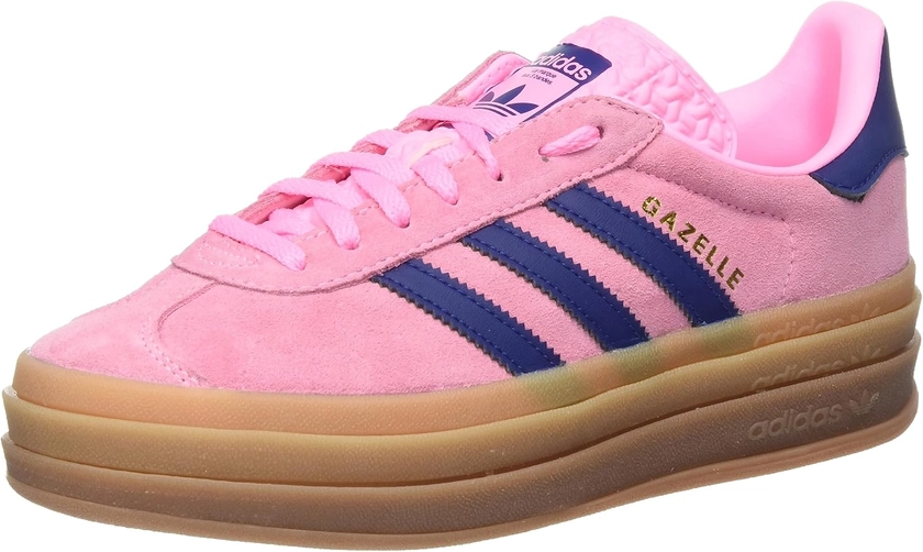 Amazon.com | adidas Gazelle Bold Women's Shoes, Pink Glow/Victory Blue/Gum, Size 5.5 | Fashion Sneakers