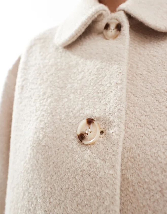 Monki - Manteau en laine mélangée - Beige clair | ASOS