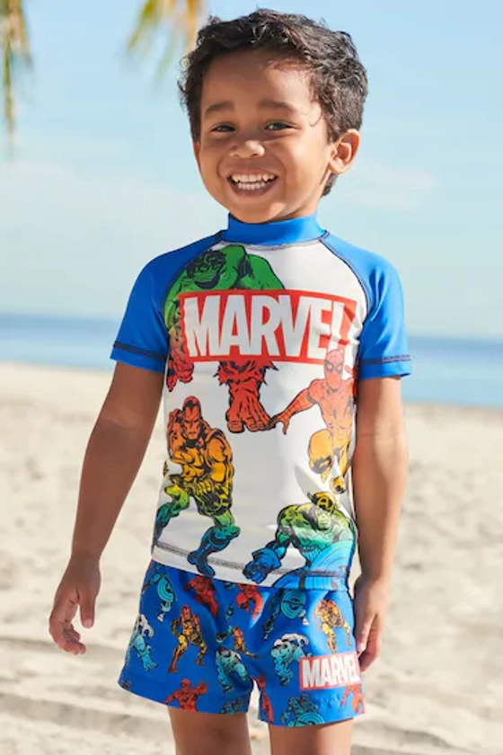 Buy Marvel Blue 2 Piece Sunsafe Top & Shorts Set (3mths-7yrs) from the Next UK online shop