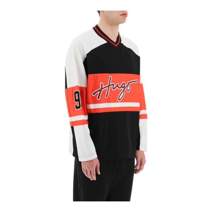 Sweatshirt de hockey en maille à blocs de couleur