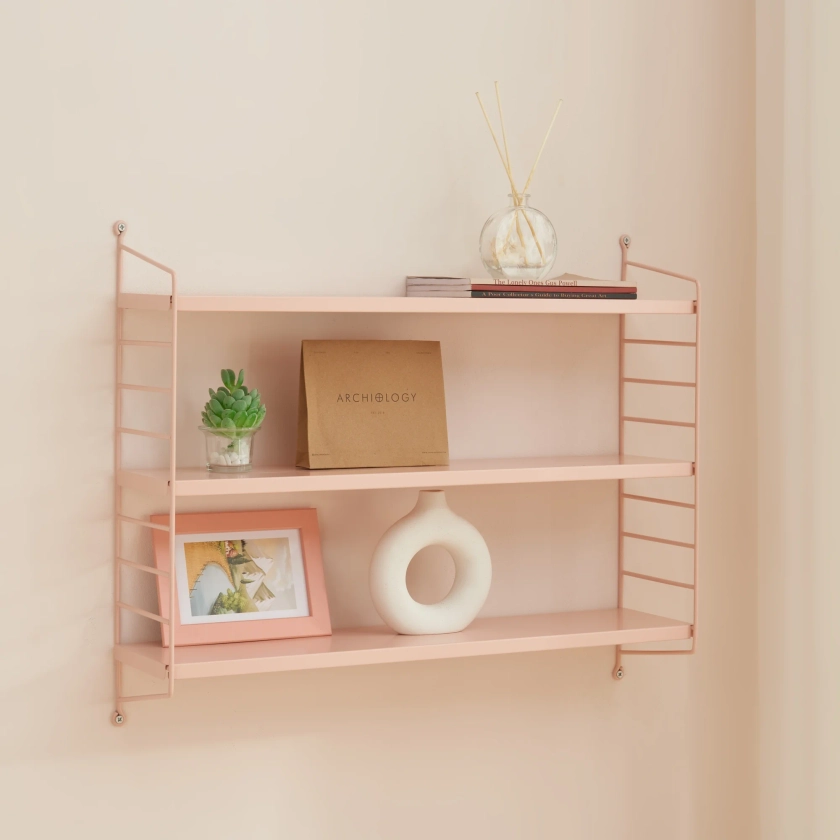 Étagère murale Strängnäs à 3 niveaux modulables 50 x 60 x 15 cm rose mat [en.casa] | Leroy Merlin