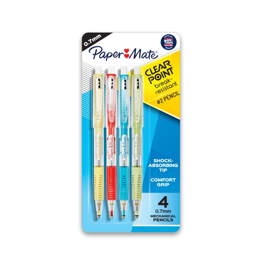 Paper Mate Clearpoint Mechanical Pencils, HB #2 (0.7 mm), Assorted Barrels, 4 Count - Walmart.com