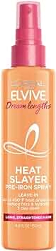 L'Oreal Paris Elvive Dream Lengths Heat Slayer Pre-Iron Spray Leave-In, 4.4 Ounce