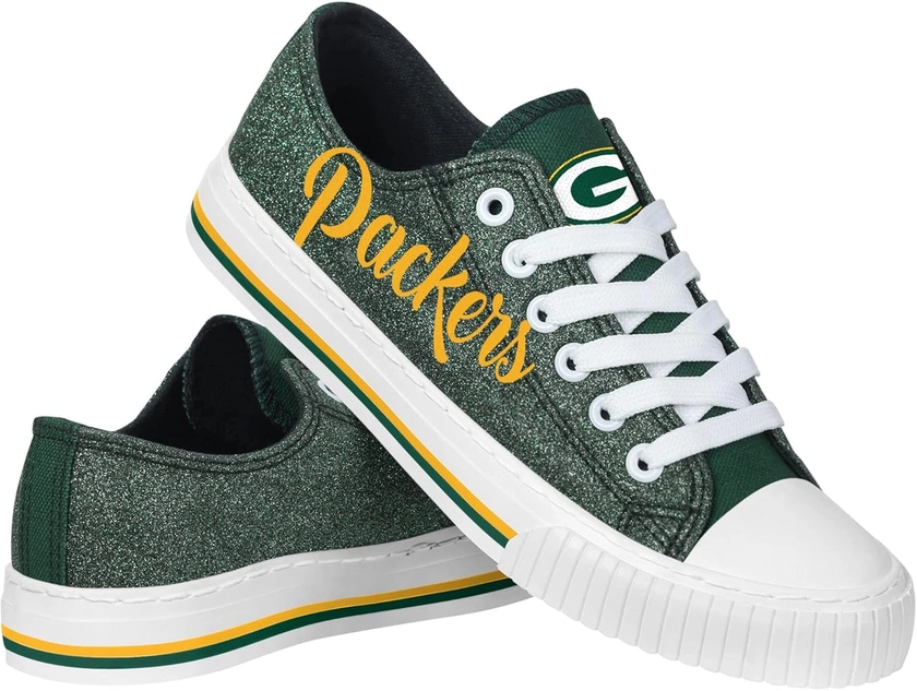 FOCO Women's NFL Team Logo Ladies Fashion Low Top Canvas Sneakers Shoes