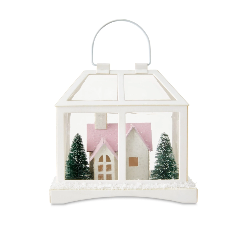 Lantern Christmas Ornament, Pink and White, 4.13 in, by Holiday Time