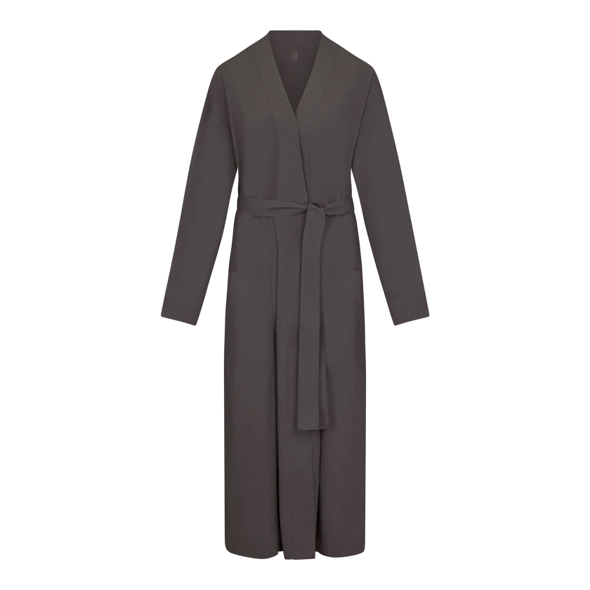 COTTON POPLIN SLEEP MENS ROBE | ASH