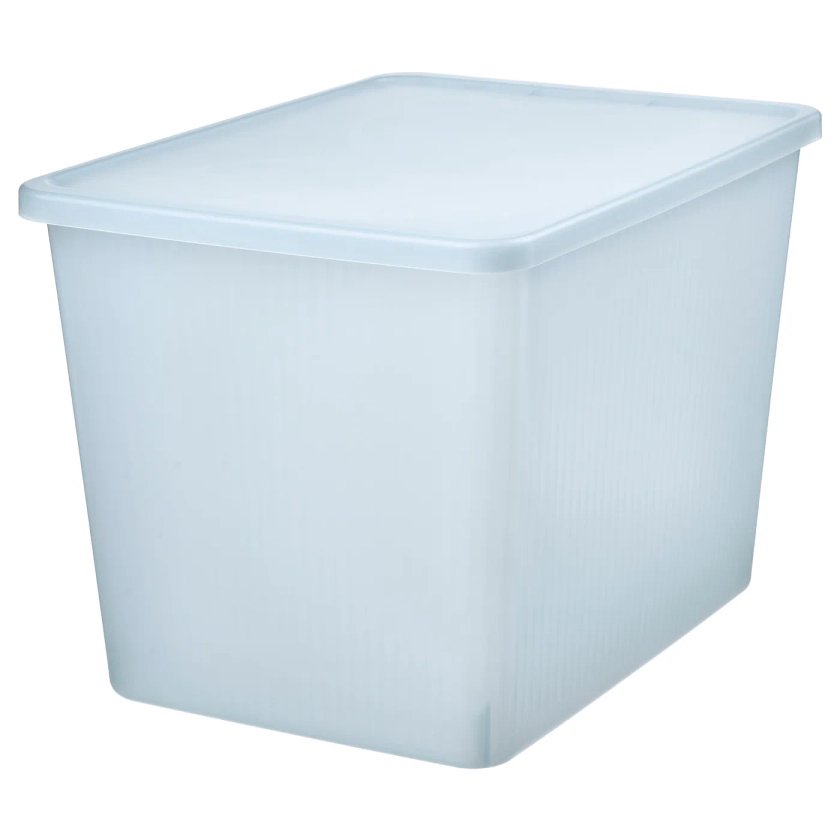 RYKTA boîte de rangement avec couvercle, incolore bleu gris, 36x50x35 cm/44.5 l - IKEA