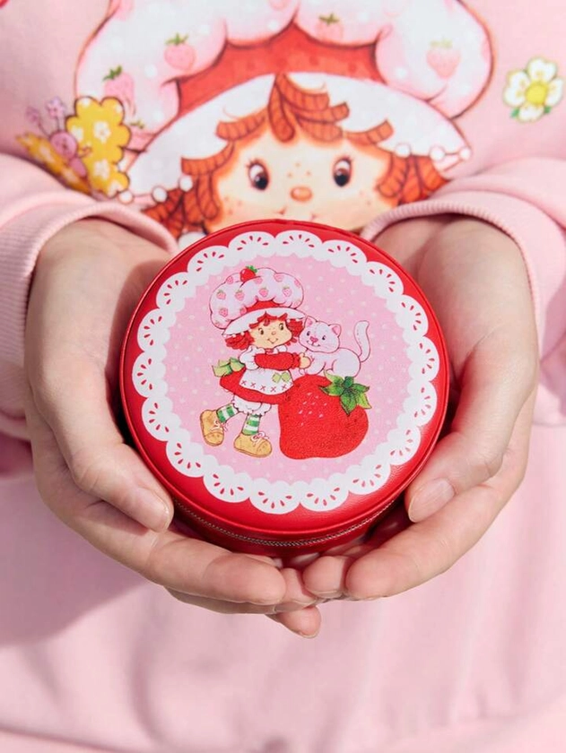 Strawberry Shortcake X SHEIN Cartoon Character & Strawberry Pattern Jewelry Storage Box