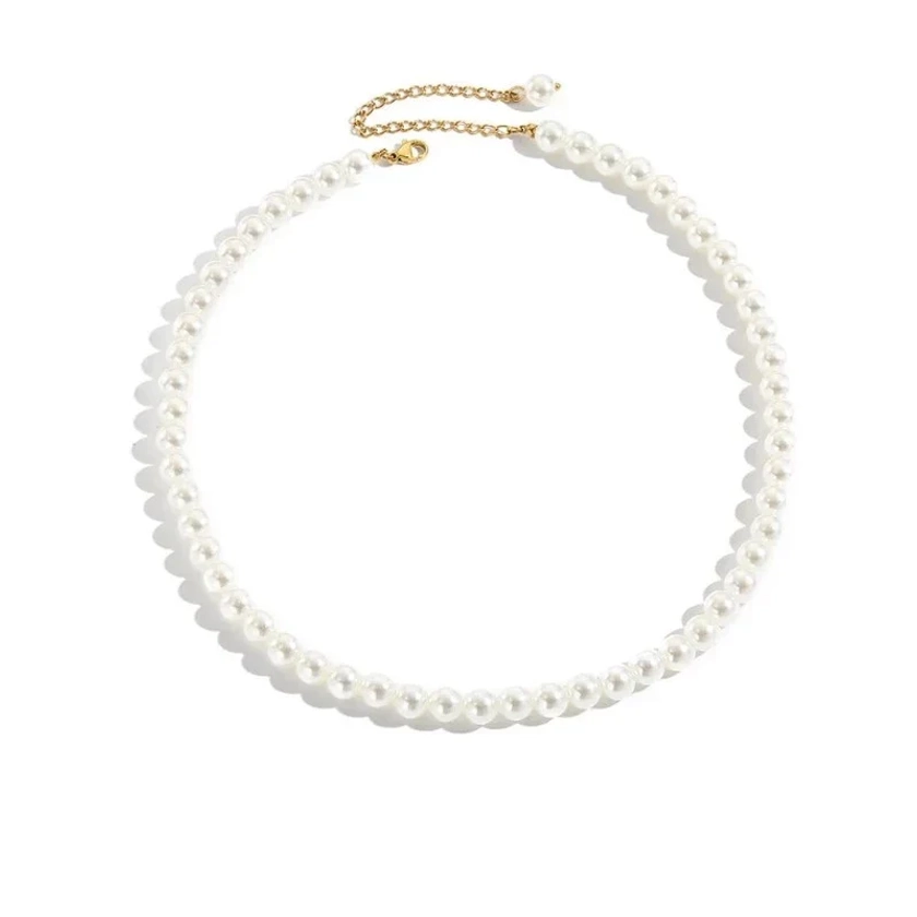 Collier Ras de Cou Perles Blanches