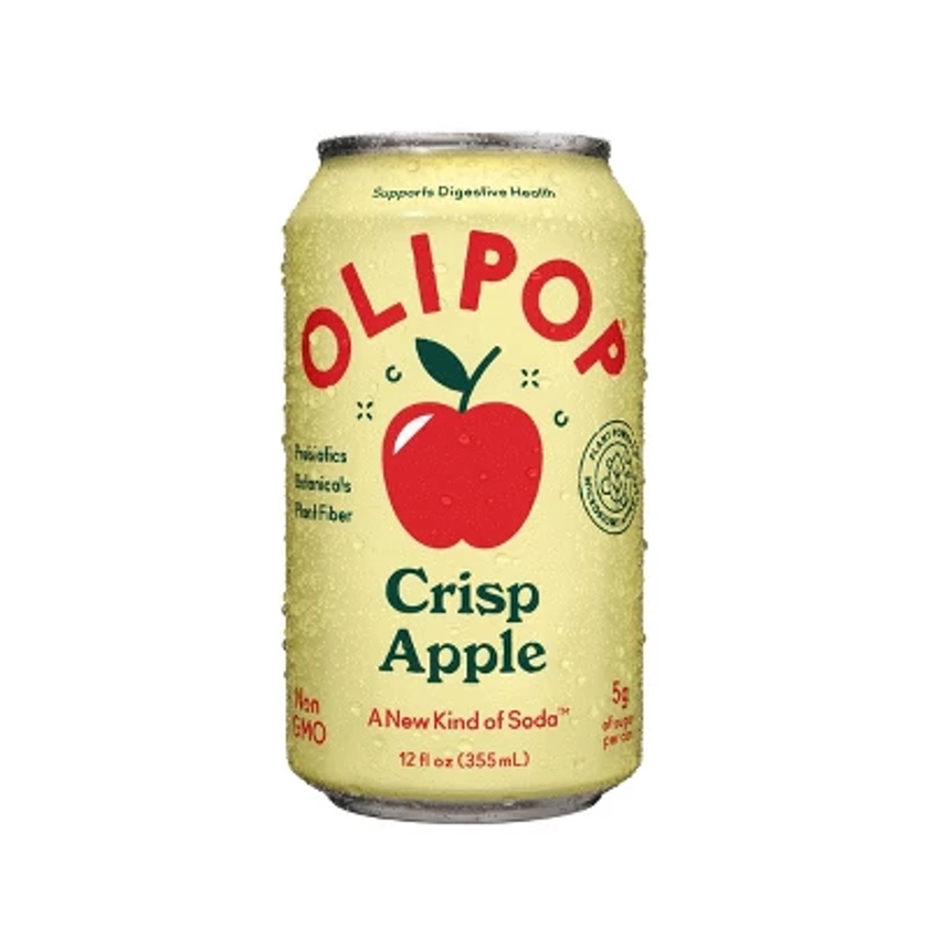 OLIPOP Crisp Apple Prebiotic Soda - 12 fl oz Can