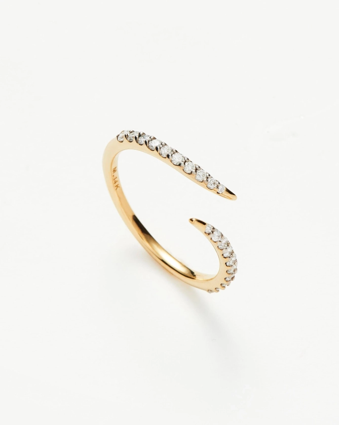 Fine Open Claw Ring | 14k Solid Gold/Diamond