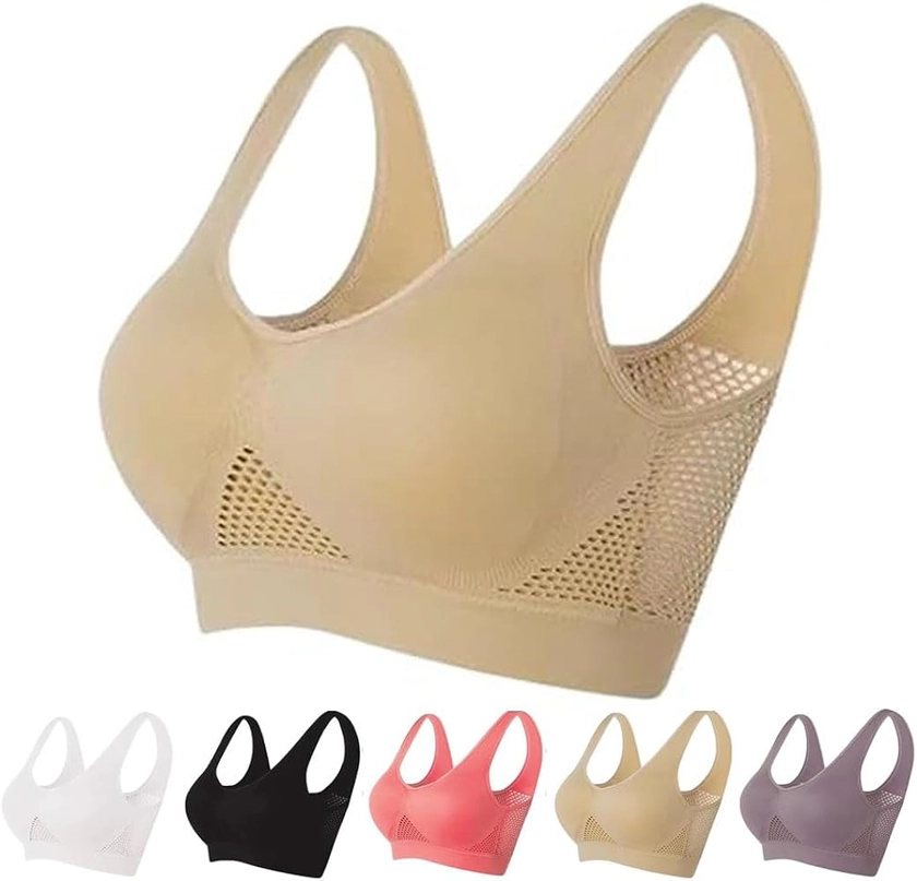 Breathable Cool Liftup Air Bra, 2024 New Upgrade Full Support Sports Bra Large Size Lift Up Air Bra for Women