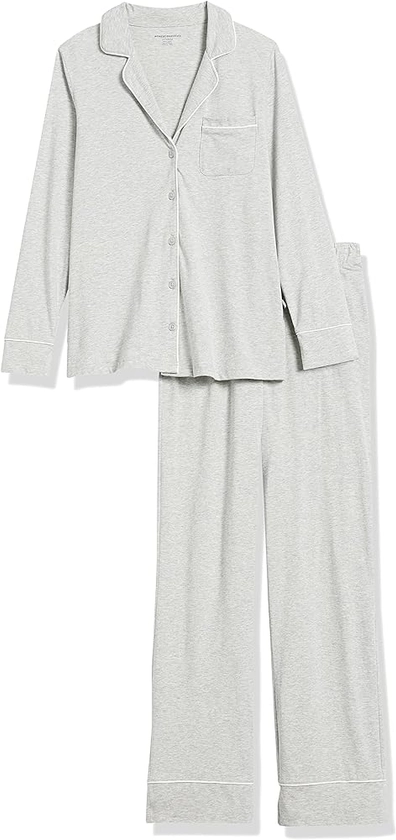 Amazon Essentials Ensemble Pyjama avec Chemise À Manches Longues, en Coton Et Textile Modal (Grandes Tailles Disponibles) Femme