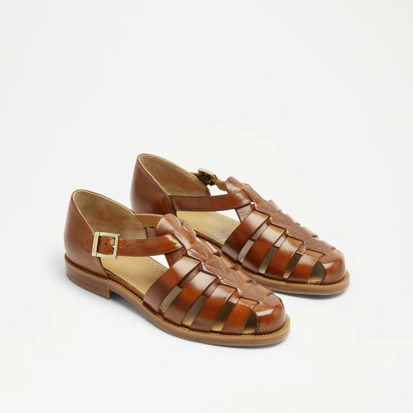 SIRACUSE Fisherman Sandal in Brown Calf | Russell & Bromley