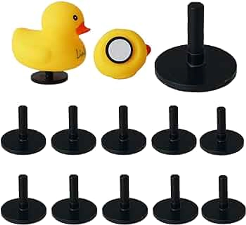 10Pcs Duck Plug - Rubber Duck Mount,Flock Locker Rubber Duck Holder for Jeep Dash and Fixed Display,Gift for Jeep LoverIncludes Double Sided Stickers Inside （Excluding Rubber Duck） (Black-10PCS)