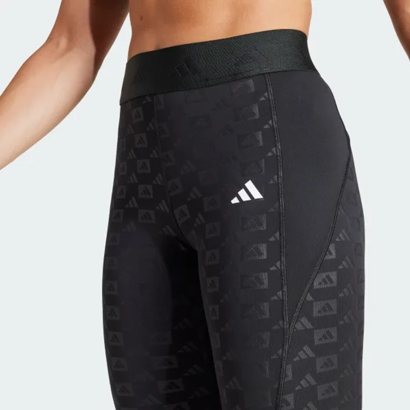 adidas Hyperglam Full-Length Emboss Leggings - Black | Free Shipping with adiClub | adidas US