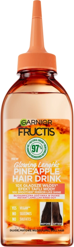 Garnier Fructis Hair Drink Pineapple - Soin à rincer, effet laminage | Makeup.fr