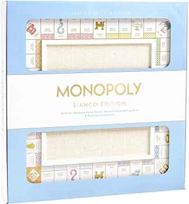 WS Game Company Monopoly Bianco Edition with Foil-Stamped Wood Game Board and Premium Components