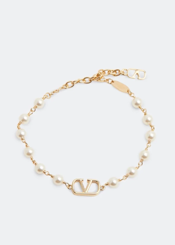 Valentino Garavani VLogo Signature pearl bracelet for Women - Gold in KSA | Level Shoes