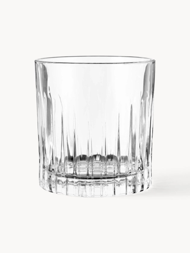 Verres à whisky en cristal strié Timeless, 6 pièces