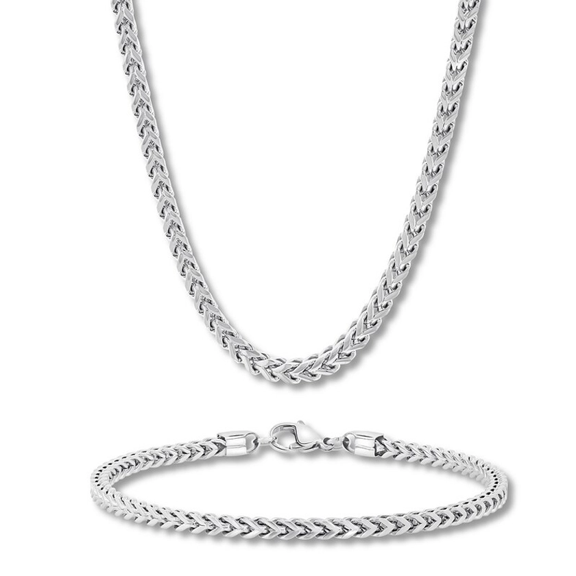 Men's Franco Chain Gift Set Stainless Steel|Kay