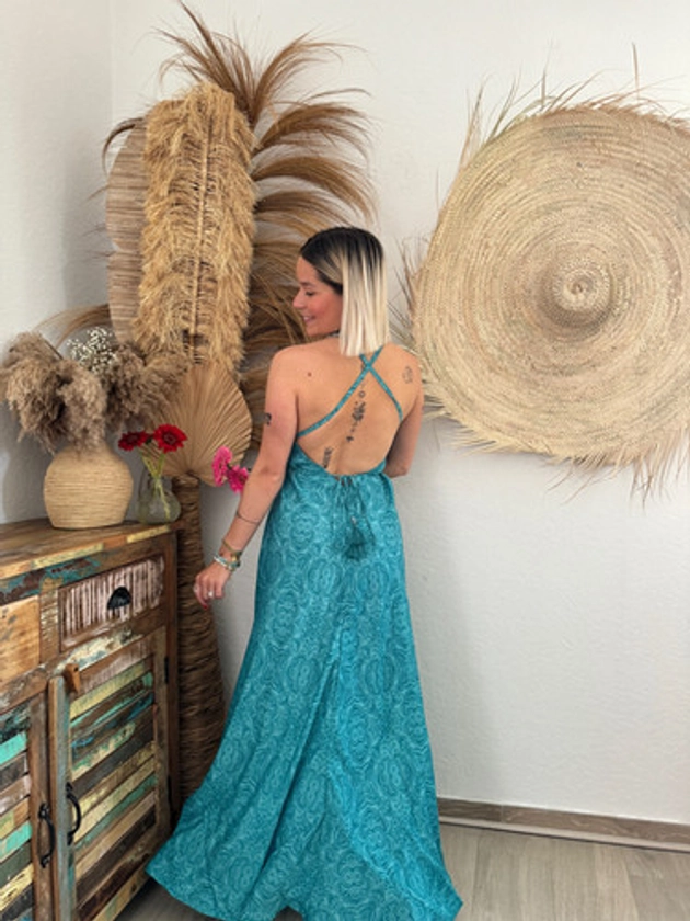 Robe Cancun turquoise | La fille en bohème 
