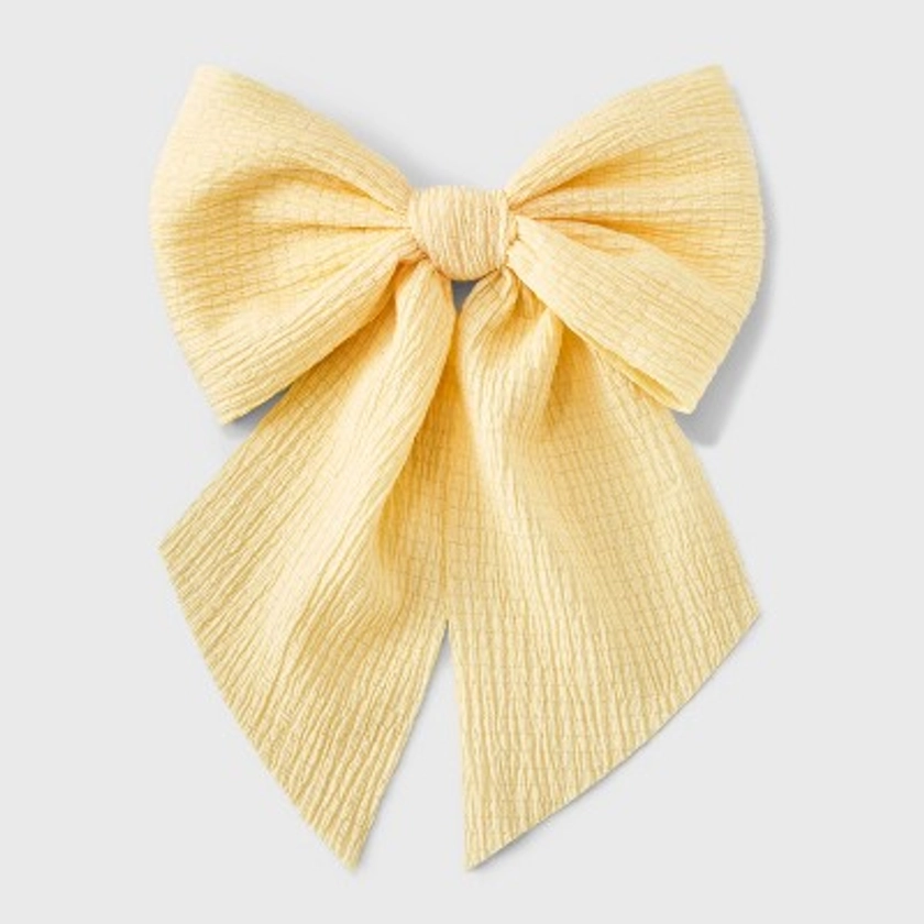 Crinkle Bow Hair Barrette - A New Day™ Yellow