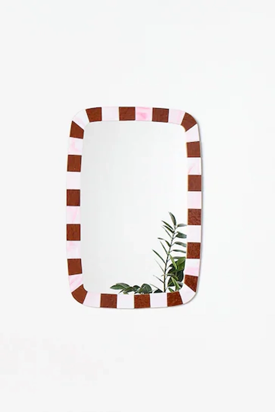 Oliver Bonas Pink/Amber Alyssa Glass Wall Mirror